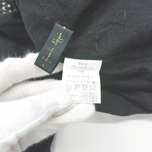 090872Cherry Pollen《日本製》安曇野大きい 婦人服 F(11号〜13号相当)ゆったり久留米絣パッチワーク 和柄 切り替え チュニック 小絣柄 40代 50代 60代 70代 80代