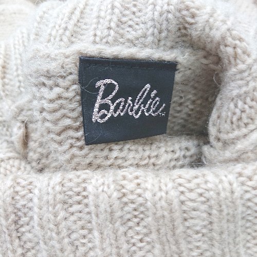 ◇ ⊇ Barbie バービー バイカラー 長袖 タートルニットチュニック サイズM ベージュ系 レディース E 【中古】