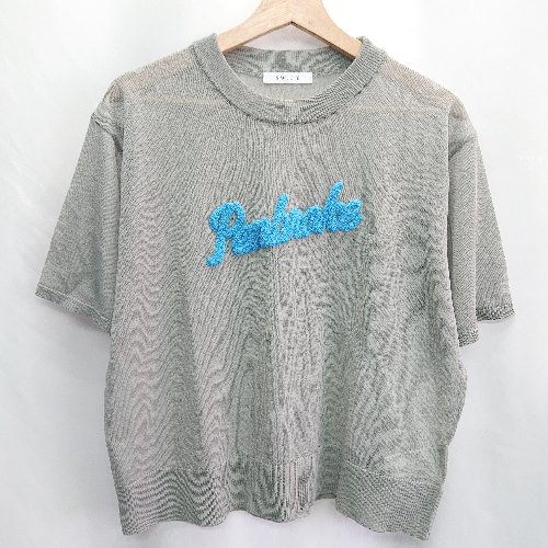 ◇ ⊂Φ Simplicite サンプリシテ シアー 半袖 カットソー サイズ表記なし グレー レディース E 【中古】