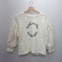 ◇ ⊂ Φ NATURAL BEAUTY BASIC サークルロゴ オーガニックコットン 七分袖 カットソー サイズM アイボリー レディース E 【中古】