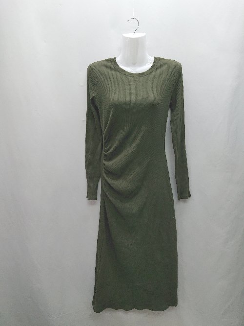 ◇ ⊂ ZARA ザラ 長袖 ロング丈 ワンピース サイズUSA M カーキ系 レディース E 【中古】