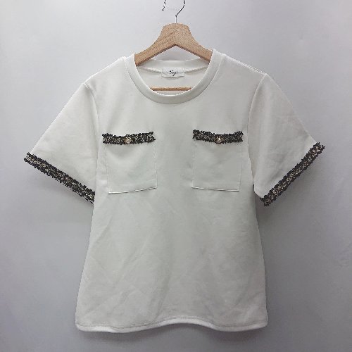 ◇ ⊂ My 半袖 カットソー サイズF ホワイト系 レディース E 【中古】 ◇ ⊂ My 半袖 カットソー サイズF ホワイト系 レディース E 【中古】