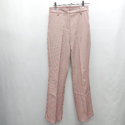 ◇ Θ WHO'S WHO gallery ウエストゴム チェック柄 スラックス サイズF ピンク グリーン レディース E 【中古】