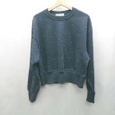 ◇ ⊇ THE Yon ザヨン 裏起毛 ドット 水玉 長袖 トレーナー サイズF ネイビー レディース E 【中古】