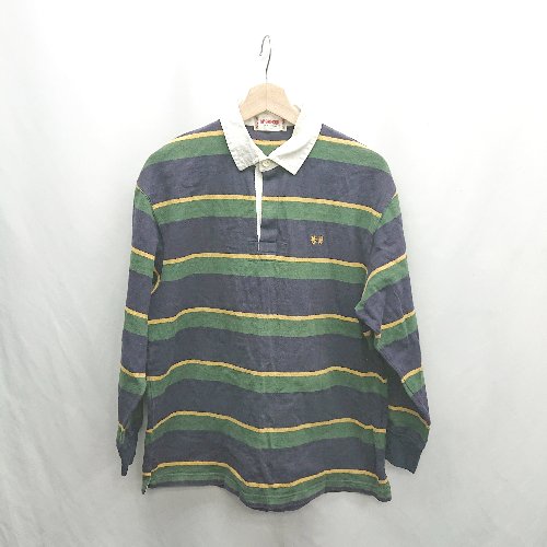 ◇ ⊇ McGREGOR マックレガー ストライプ 長袖 ポロシャツ サイズL グリーン系 メンズ E 【中古】