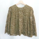 ◇ ⊂◎●未使用● Flolia フロリア レース 長袖 ブラウス サイズL カーキ レディース E 【中古】(4)