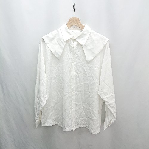 ◇ ⊇ yueni ユエニ ビッグカラー 長袖 シャツ ブラウス サイズF ホワイト レディース E 【中古】