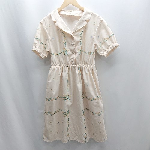 ◇ ⊂ F&A エフアンドエー 花柄 半袖 ロング丈 ワンピース サイズF アイボリー系 レディース E 【中古】 ◇ ⊂ F&A エフアンドエー 花柄 半袖 ロング丈 ワンピース サイズF アイボリー系 レディース E 【中古】