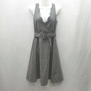 ◇ ⊂ ◎ an another angelus フリル Vネック 膝丈 ワンピース サイズF グレー レディース E 【中古】