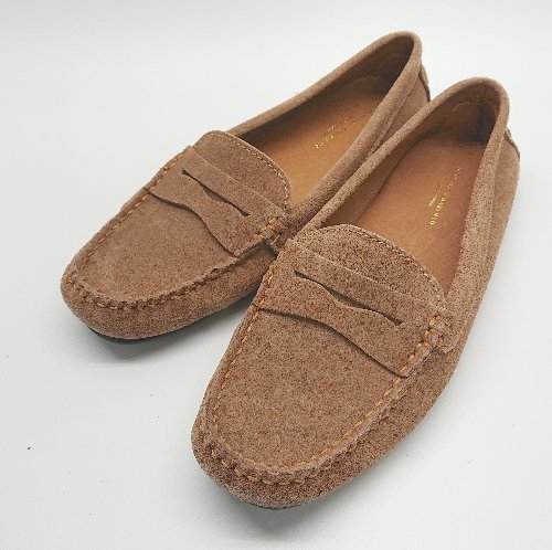 ◇ Sentore Amaranto セントレアマラント フラット ペタンコ スウェード風 ローファー 23.5cm ベージュ 女 E 【中古】 ◇ Sentore Amaranto セントレアマラント フラット ペタンコ スウェード風 ローファー 23.5cm ベージュ 女 E 【中古】