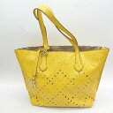 ◇ Θ CLATHAS クレイサス パンチング トートバッグ イエロー レディース E 【中古】