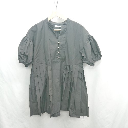 ◇ ⊂ Emma Taylor エマテイラー パール装飾 半袖 チュニック サイズF ブラック レディース E 【中古】