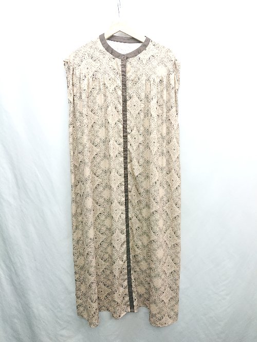 ◇ ⊂ Φ Bab バブ 総柄 ロング丈 ワンピース サイズ38 ベージュ ブラック レディース E 【中古】
