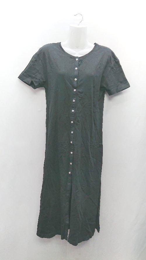 ◇ ⊂ ZARA ザラ 生地薄手 半袖 ロング丈 ワンピース サイズS ブラック グレー系 レディース E 【中古】