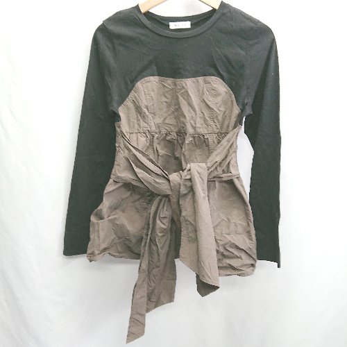 ◇ ⊇ NOLLEY'S ノーリーズ ドッキング 長袖 チュニック サイズ38 ブラック ブラウン系 レディース E 【中古】 ◇ ⊇ NOLLEY'S ノーリーズ ドッキング 長袖 チュニック サイズ38 ブラック ブラウン系 レディース E 【中古】