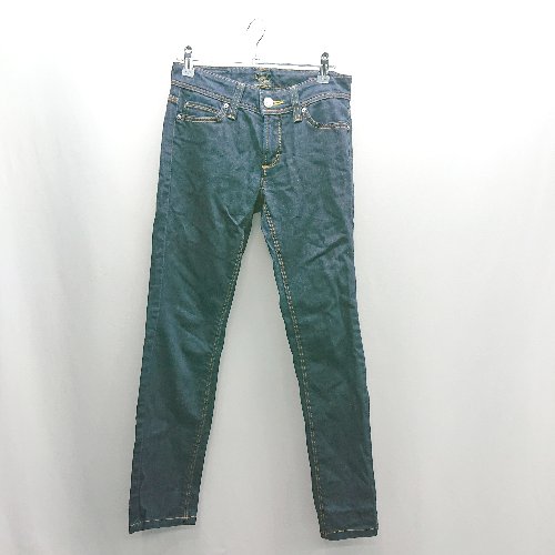 ◇ ⊂ SOMETHING EDWIN サムシングエドウィン デニム スキニーパンツ サイズ28×32 インディゴブルー レディース E 【中古】