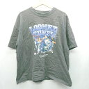 ◇ ⊂ Φ Looney Tunes ルーニーテューンズ イラストプリント 半袖 Tシャツ サイズL ブラック系 レディース E 【中古】(4)