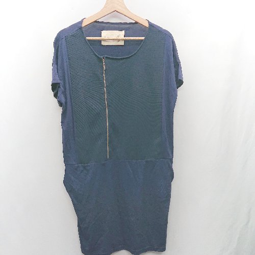 ◇ ⊂ FIL DE FER 半袖 チュニック サイズF ネイビー レディース E 【中古】