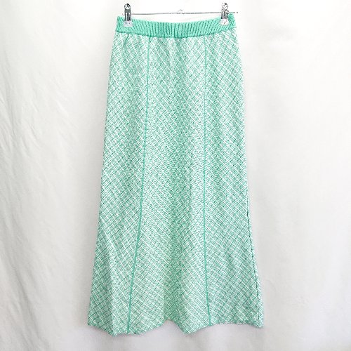 ◇ ⊇ COLONY 2139 コロニー トゥーワンスリーナイン チェック柄 ロング フレア スカート サイズF ミント系 レディース E 【中古】