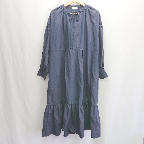 ◇ ⊂  idem イデム 長袖 ロング ワンピース サイズF ネイビー レディース E 【中古】