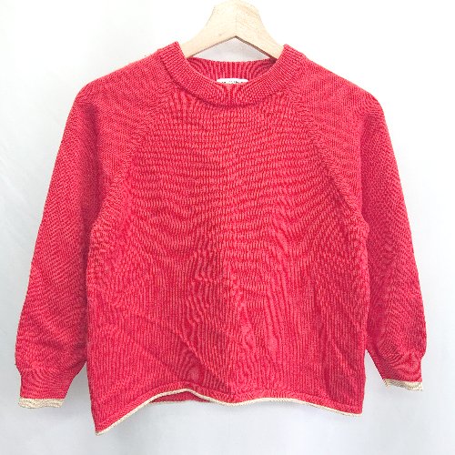 ◇ ⊇ FORK&SPOON フォーク＆スプーン キッズ 長袖 ニット サイズ135 レッド 女の子 E 【中古】