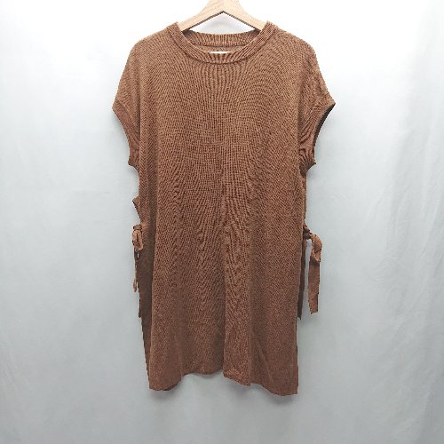 ◇ Θ Perle Peche ペルルペッシュ ニット ノースリーブ ベスト チュニック サイズ38 ブラウン レディース E 【中古】