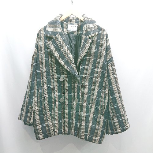 ◇ ⊇ ENVYM チェック 長袖 ピーコート サイズF ブラウン系 レディース E 【中古】 ◇ ⊇ ENVYM チェック 長袖 ピーコート サイズF ブラウン系 レディース E 【中古】