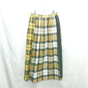 ◇ ⊇ AMERICAN HOLIC アメリカン ホリック チェック柄 ロング フレア スカート サイズL イエロー系 レディース E 【中古】