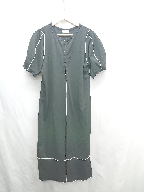 ◇ ⊂ PAGEBOY ページボーイ 半袖 膝下丈 ワンピース サイズF ブラック系 レディース E 【中古】