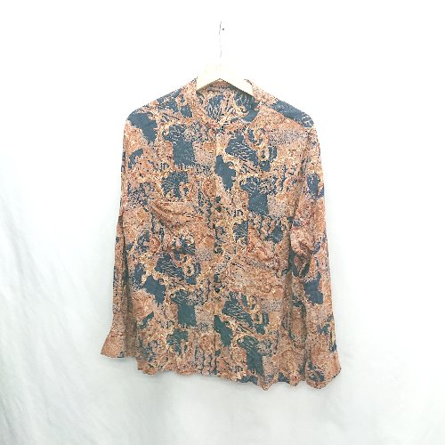 ◇ ⊇ Φ kutir クティール 総柄 長袖 シャツ サイズF ブラウン系 メンズ E 【中古】
