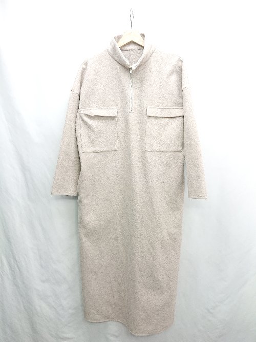 ◇ ⊇ SELECTMOCA スリット加工 ハイネック 長袖 ロング丈 ワンピース サイズF モカブラウン系 レディース E 【中古】