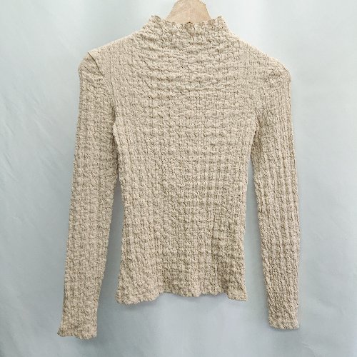 ◇ ⊂ ◎ ●未使用● ZARA ザラ ギャザー 長袖 カットソー サイズS ベージュ レディース E 【中古】(4)