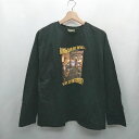◇ ⊇ kutir クティール プリント 長袖 ロングTシャツ サイズF ブラック メンズ E 【中古】(4)