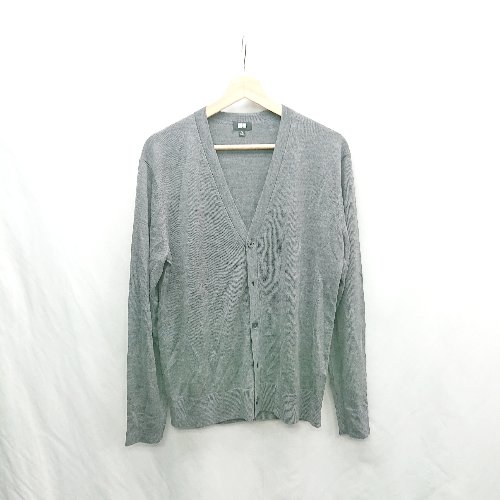 ◇ ⊇ UNIQLO ユニクロ Vネック 長袖 カーディガン サイズM グレー レディース E 【中古】