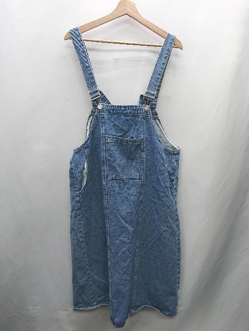 ◇ Θ DAY CLOSET デイ クローゼット 肩ひも調節可能 デニム サロペットスカート サイズL ブルー レディース E 【中古】