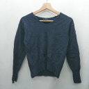 ◇ ⊇ green label relaxing グリーンレーベル リラクシング 長袖 ニット サイズF ネイビー系 レディース E 【中古】