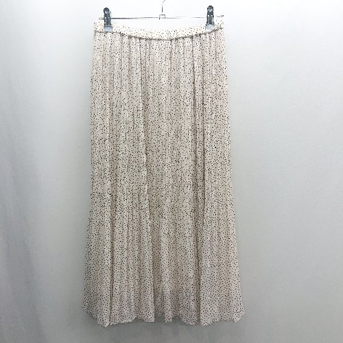 ◇ ⊂ NOLLEY'S ノーリーズ ドット柄 ロング プリーツ スカート サイズ38 アイボリー ブラック レディース E 【中古】
