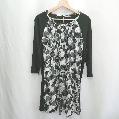 ◇ ⊂ DAMAcollection ダーマコレクション 総柄 長袖 チュニック サイズL ブラック レディース E 【中古】 ◇ ⊂ DAMAcollection ダーマコレクション 総柄 長袖 チュニック サイズL ブラック レディース E 【中古】