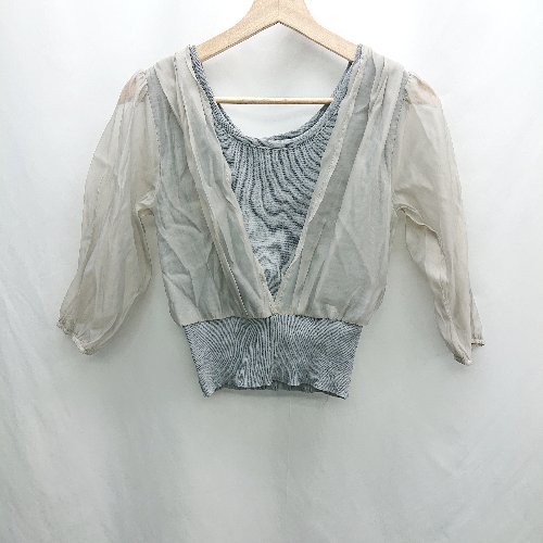 ◇ ⊂ ◎●未使用● fifth フィフス シアースリーブ 長袖 リブニット サイズM グレー レディース E 【中古】