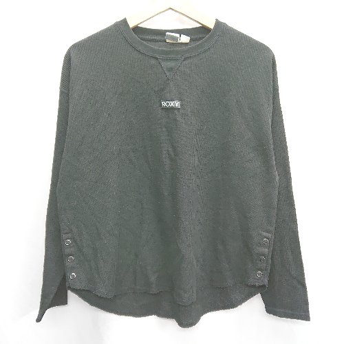 ◇ ⊂ Roxy ロキシー ワッフル 長袖 ロンT サイズL ブラック レディース E 【中古】