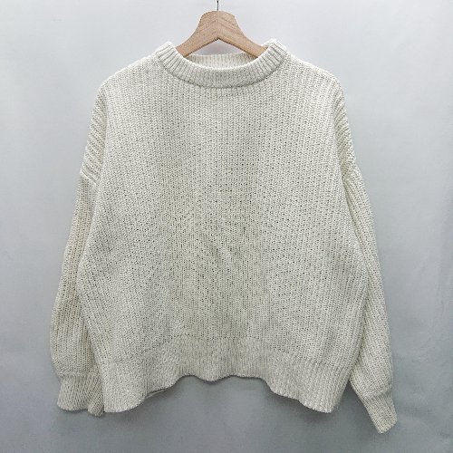 ◇ ⊇ AMERICAN HOLIC アメリカン ホリック コットン100% 長袖 ニット サイズL ホワイト レディース E 【中古】 ◇ ⊇ AMERICAN HOLIC アメリカン ホリック コットン100% 長袖 ニット サイズL ホワイト レディース E 【中古】