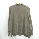 ◇ ⊇ LOUNGEDRESS ラウンジドレス ハイネック 総針 長袖 ニット サイズF ダークブラウン レディース E 【中古】