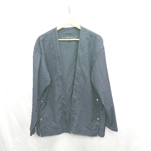 ◇ ⊇ niko and … ニコアンド 長袖 ノーカラージャケット サイズM ネイビー メンズ レディース E 【中古】 ◇ ⊇ niko and … ニコアンド 長袖 ノーカラージャケット サイズM ネイビー メンズ レディース E 【中古】