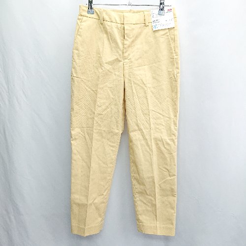 ◇ Θ◎●未使用● UNIQLO ユニクロ ドライストレッチ クロップドパンツ サイズ ウエスト61ヒップ88 イエロー レディース E 【中古】