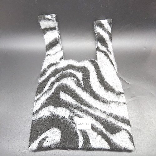 ◇ ⊇ un/neu ゼブラ柄 ブランドタグ付き トートバッグ グレー ブラック レディース E 【中古】のサムネイル