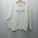 ◇ ⊇ DISCOAT ディスコート 文字ぷりんと 長袖 tシャツ サイズF ホワイト メンズ E 【中古】
