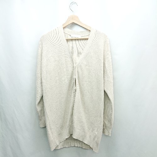 ◇ ⊇ Doclasse パール 長袖 ニットカーディガン サイズL ベージュ レディース E 【中古】