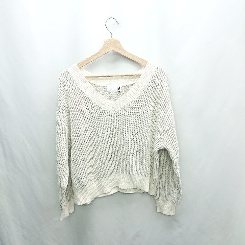 ◇ ⊇ LAKOLE ラコレ Vネック 長袖 ニット サイズM ホワイト系 レディース E 【中古】 ◇ ⊇ LAKOLE ラコレ Vネック 長袖 ニット サイズM ホワイト系 レディース E 【中古】
