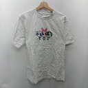 ◇ ⊂ Φ powerpuff girls パワパフガールズ キャラクターロゴ 半袖 カットソー サイズM グレー系 レディース E 【中古】