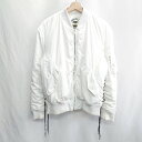 ■ ⊇ LEGENDA バックロゴ刺繡 レースアップ 長袖 ブルゾン サイズ表記なし ホワイト ブラック メンズ E 【中古】